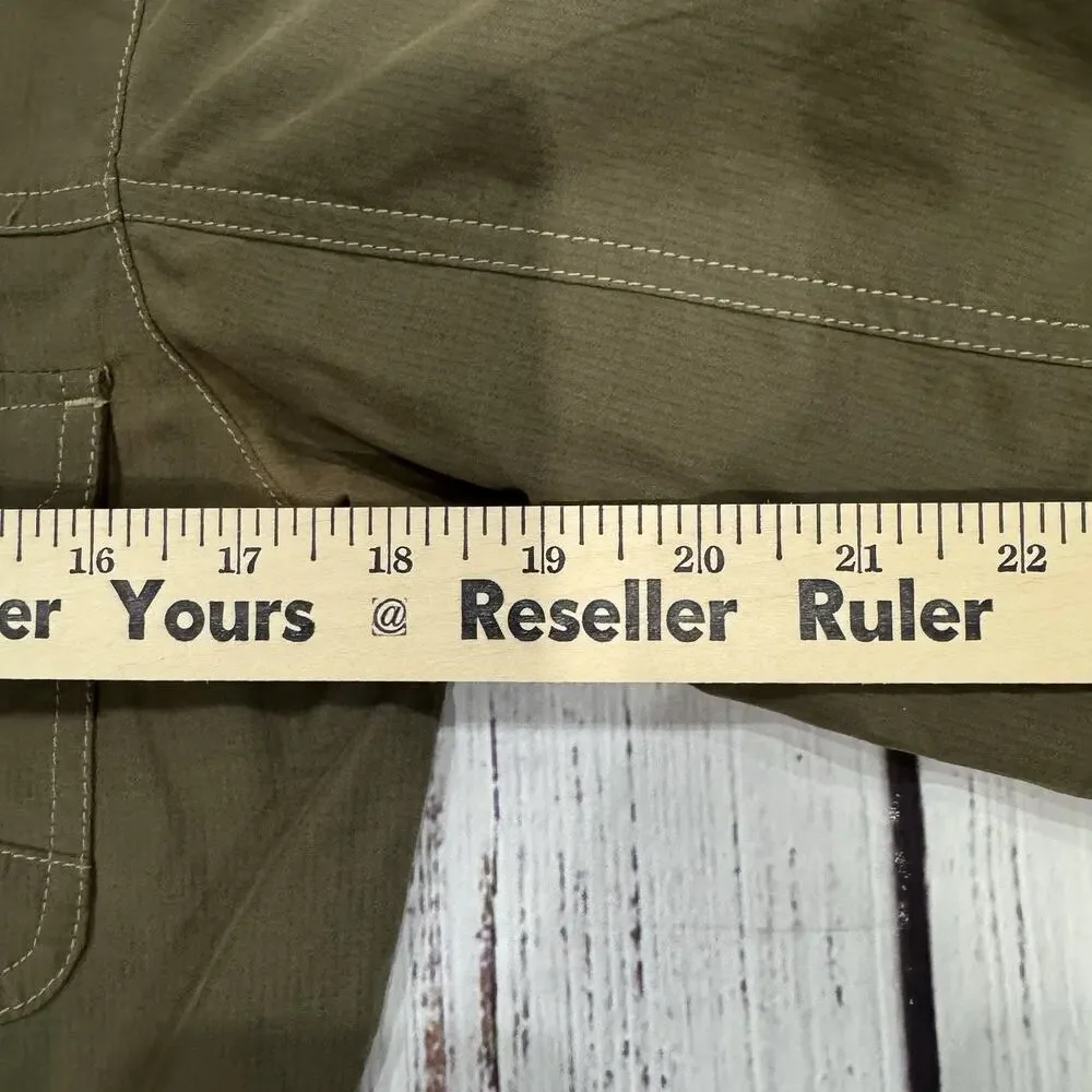 Kuhl Jacket Womens XS Button Zip Front Cargo Utility Olive Green Built In Hood - Picture 6 of 14